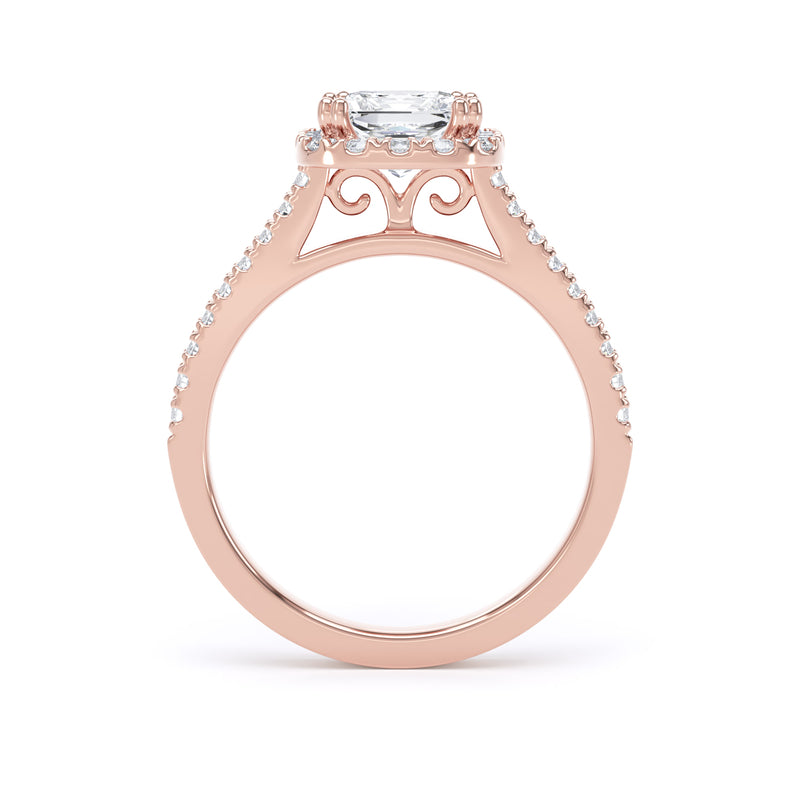 Joy Princess Cut Engagement Ring in 9ct Rose Gold