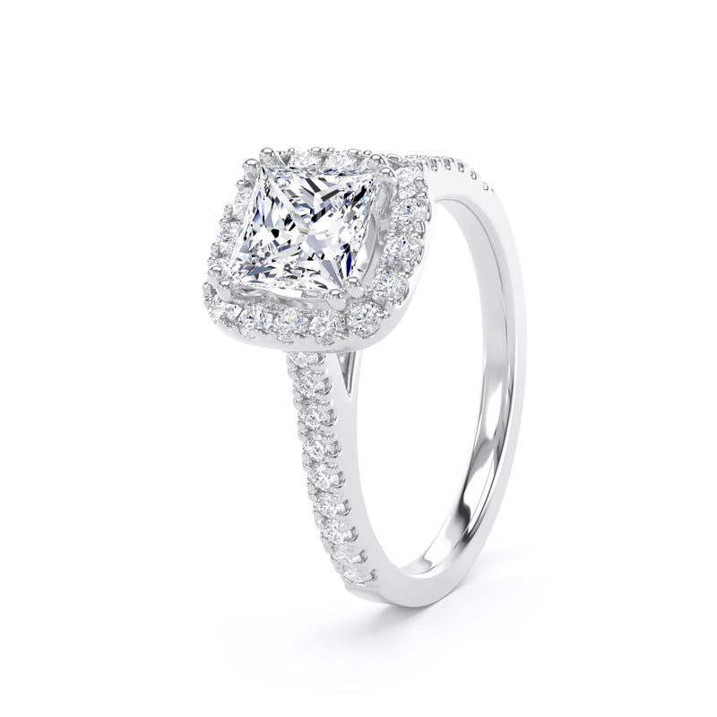 Joy Princess Cut Engagement Ring in 9ct White Gold