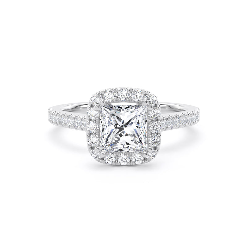 Joy Princess Cut Engagement Ring in 9ct White Gold