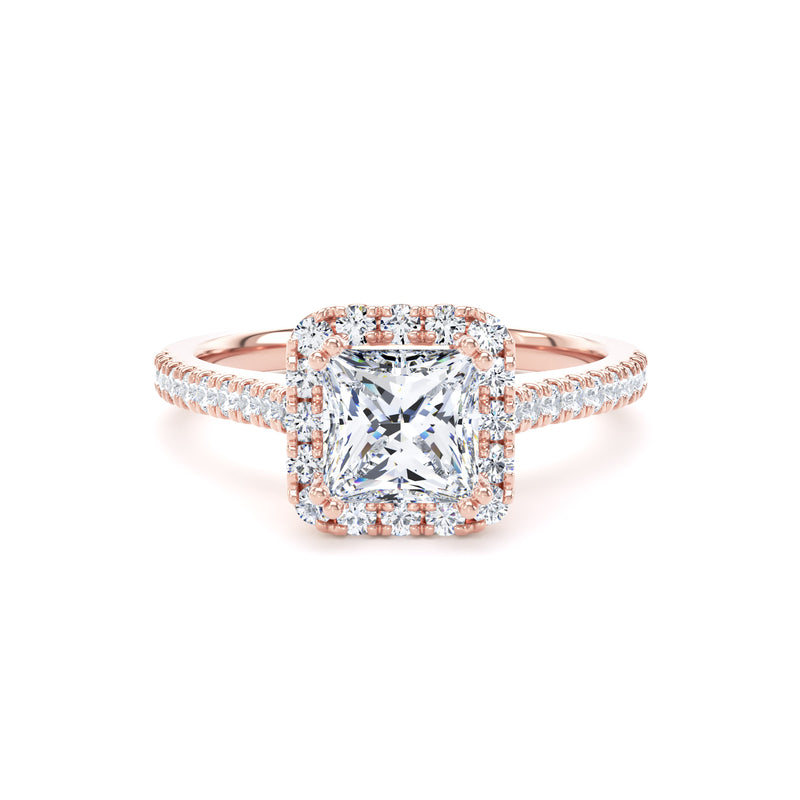 Joan Princess Cut Engagement Ring in 18ct Rose Gold