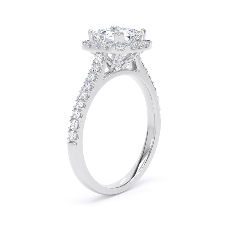 Joan Princess Cut Engagement Ring in Platinum 950