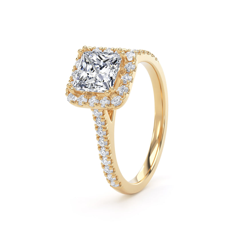 Joan Princess Cut Engagement Ring in 9ct Yellow Gold