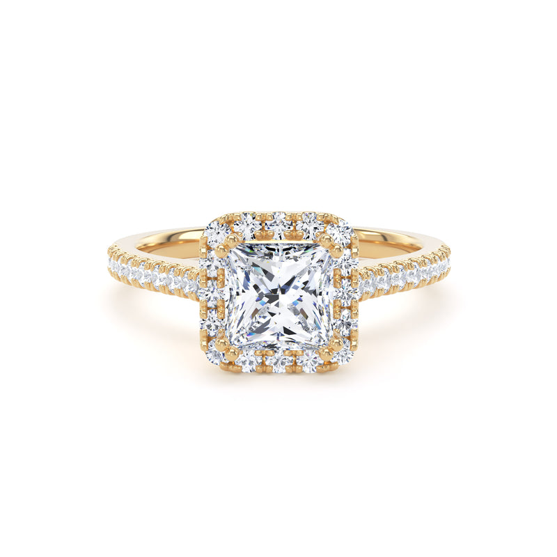 Joan Princess Cut Engagement Ring in 9ct Yellow Gold