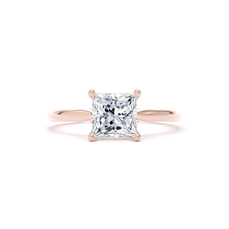 Jill Princess Cut Engagement Ring in 18ct Rose Gold