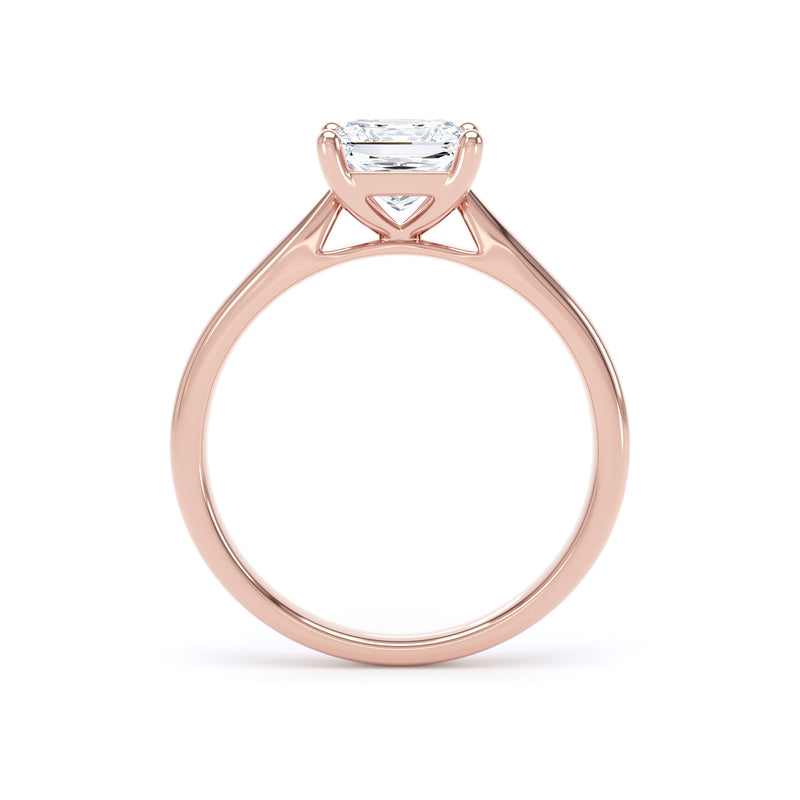 Jill Princess Cut Engagement Ring in 18ct Rose Gold
