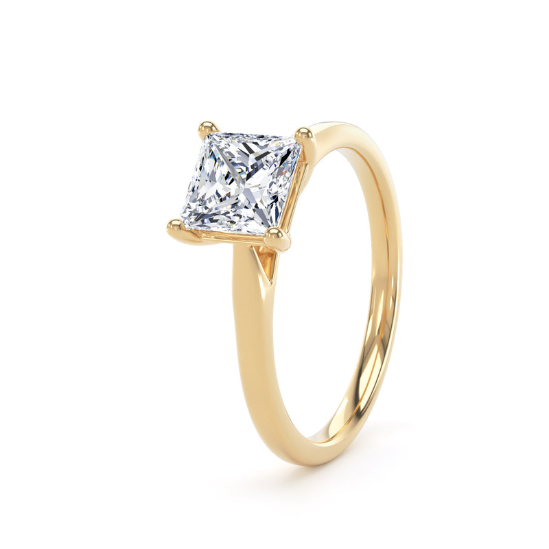 Jill Princess Cut Engagement Ring in 9ct Yellow Gold