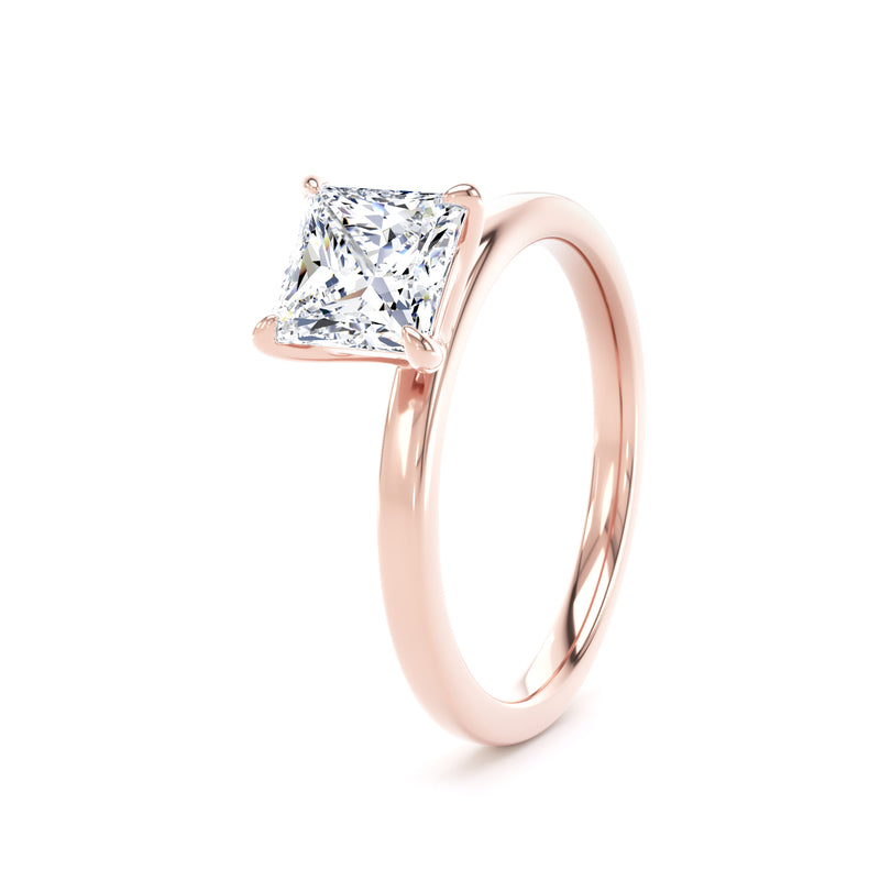 Jean Princess Cut Engagement Ring in 18ct Rose Gold