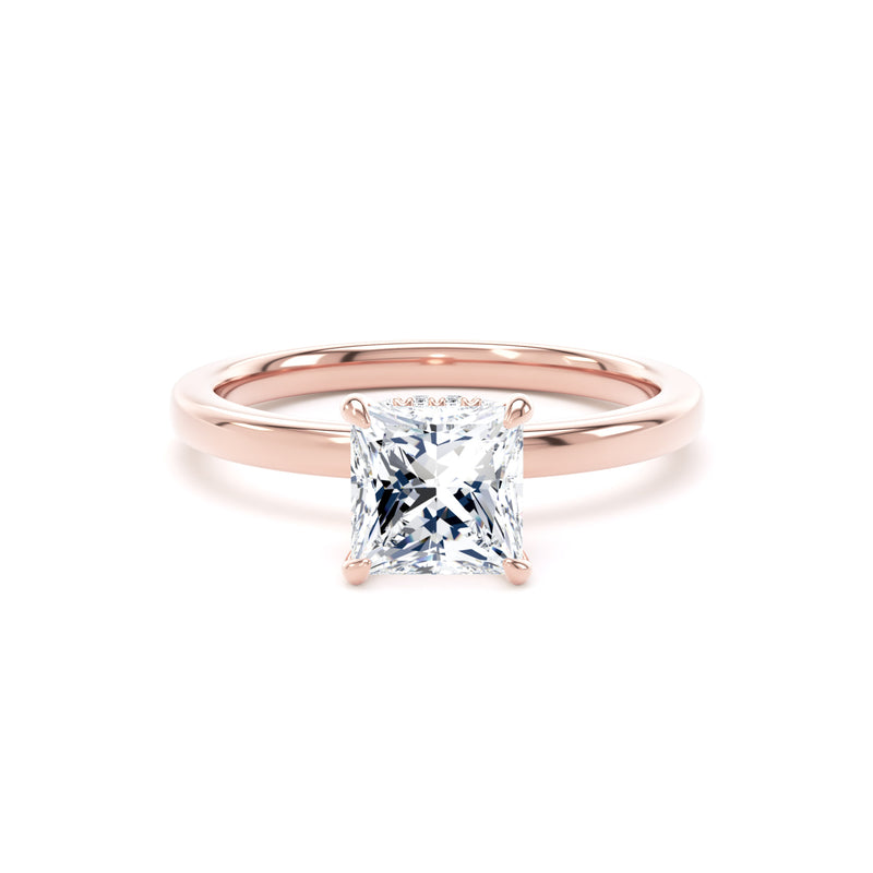 Jane Princess Cut Engagement Ring in 18ct Rose Gold