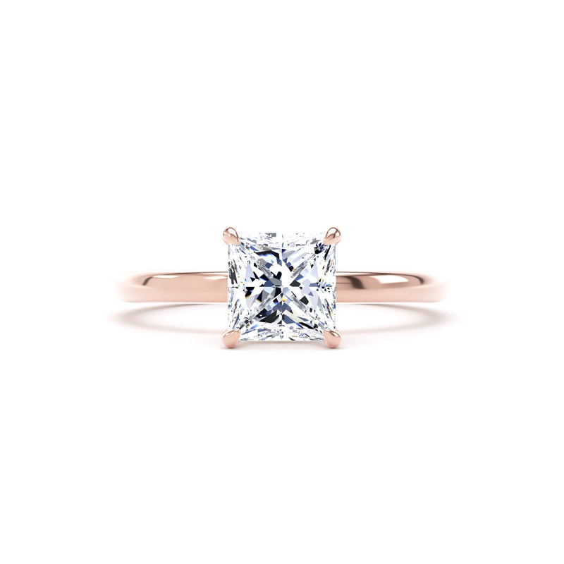 Jane Princess Cut Engagement Ring in 9ct Rose Gold