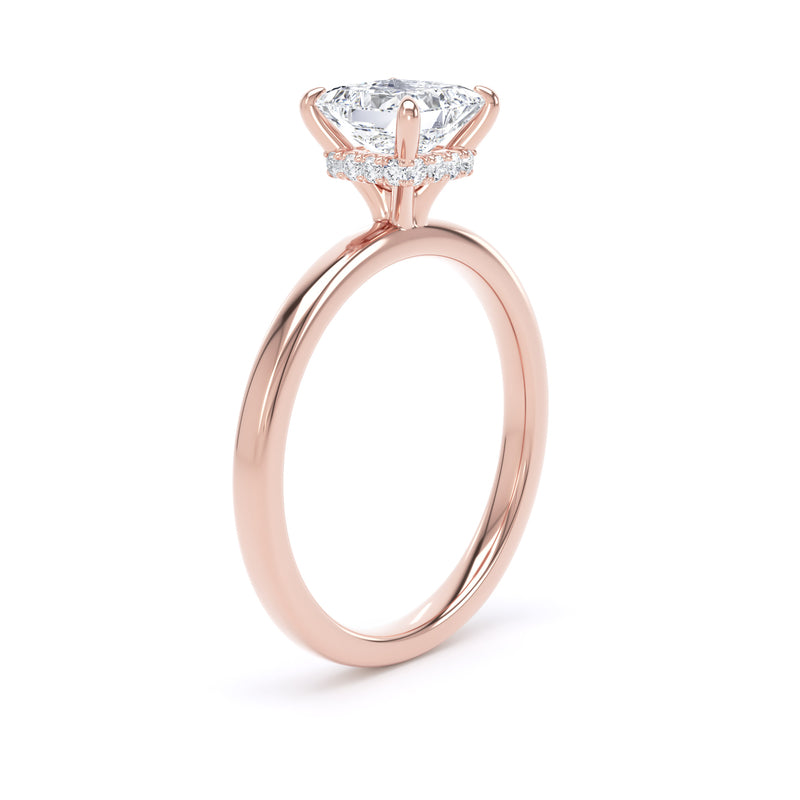 Jane Princess Cut Engagement Ring in 18ct Rose Gold