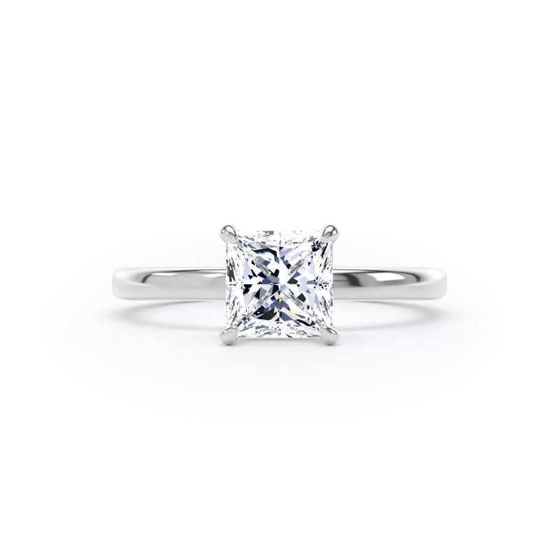 Jane Princess Cut Engagement Ring in 9ct White Gold
