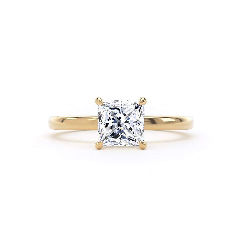 Jane Princess Cut Engagement Ring in 18ct Yellow Gold