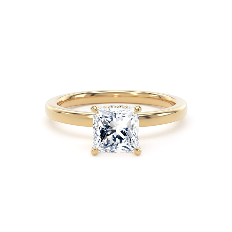 Jane Princess Cut Engagement Ring in 9ct Yellow Gold