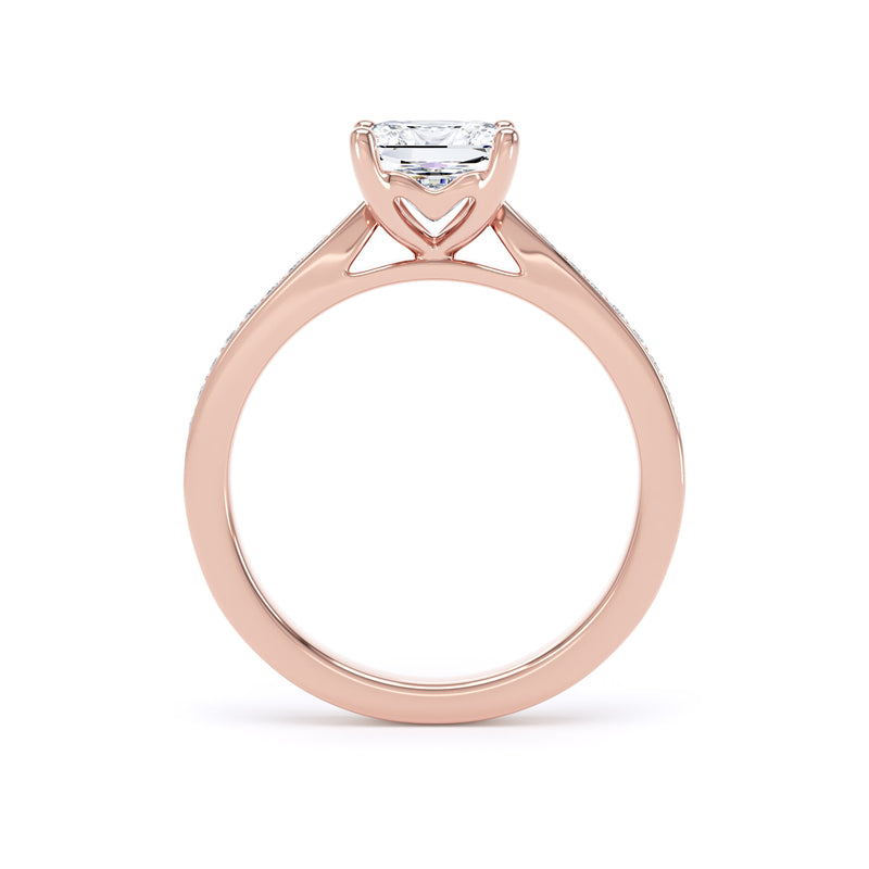 Ivy Princess Cut Engagement Ring in 9ct Rose Gold