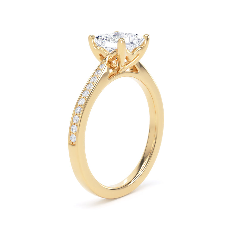 Ivy Princess Cut Engagement Ring in 18ct Yellow Gold
