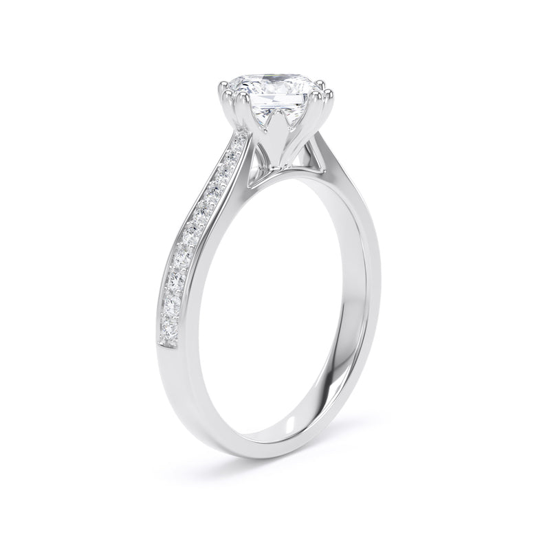 Iris Princess Cut Engagement Ring in Platinum 950