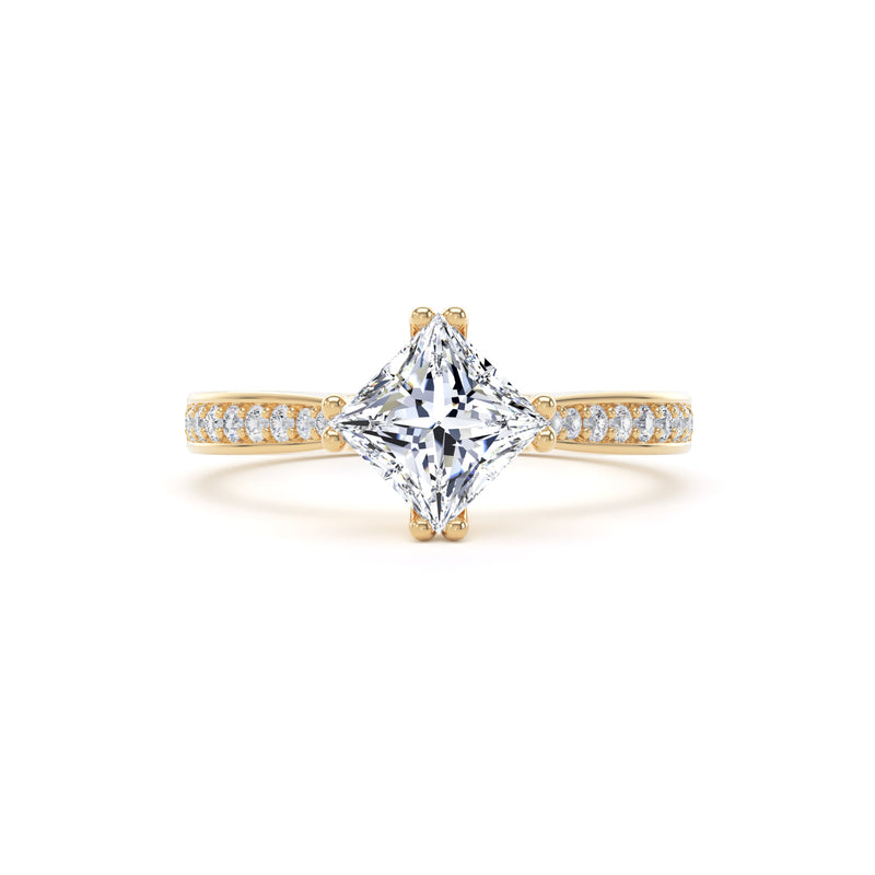 Iris Princess Cut Engagement Ring in 9ct Yellow Gold