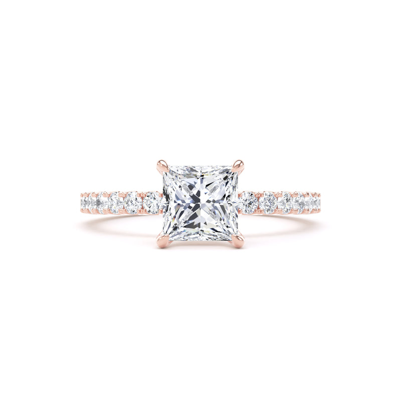 Hope Princess Cut Engagement Ring in 9ct Rose Gold