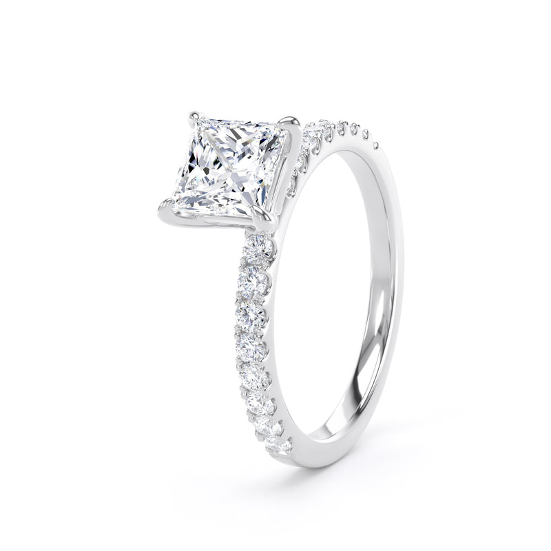Hope Princess Cut Engagement Ring in 18ct White Gold