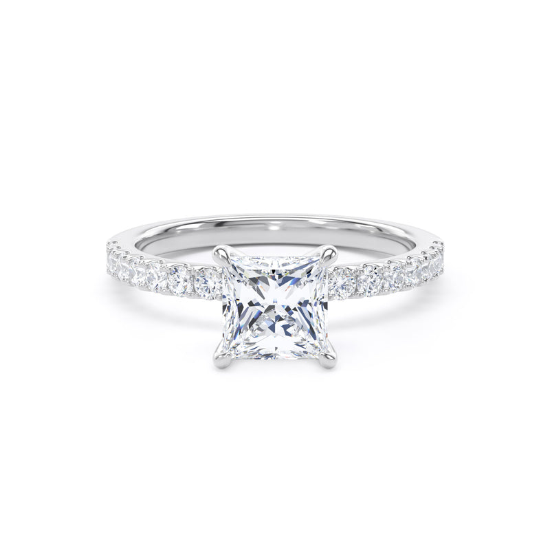 Hope Princess Cut Engagement Ring in 18ct White Gold