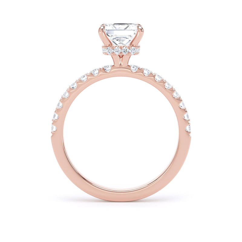 Gwen Princess Cut Engagement Ring in 9ct Rose Gold