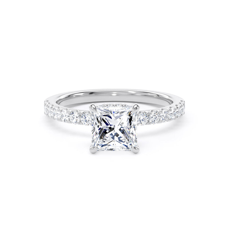 Gwen Princess Cut Engagement Ring in Platinum 950