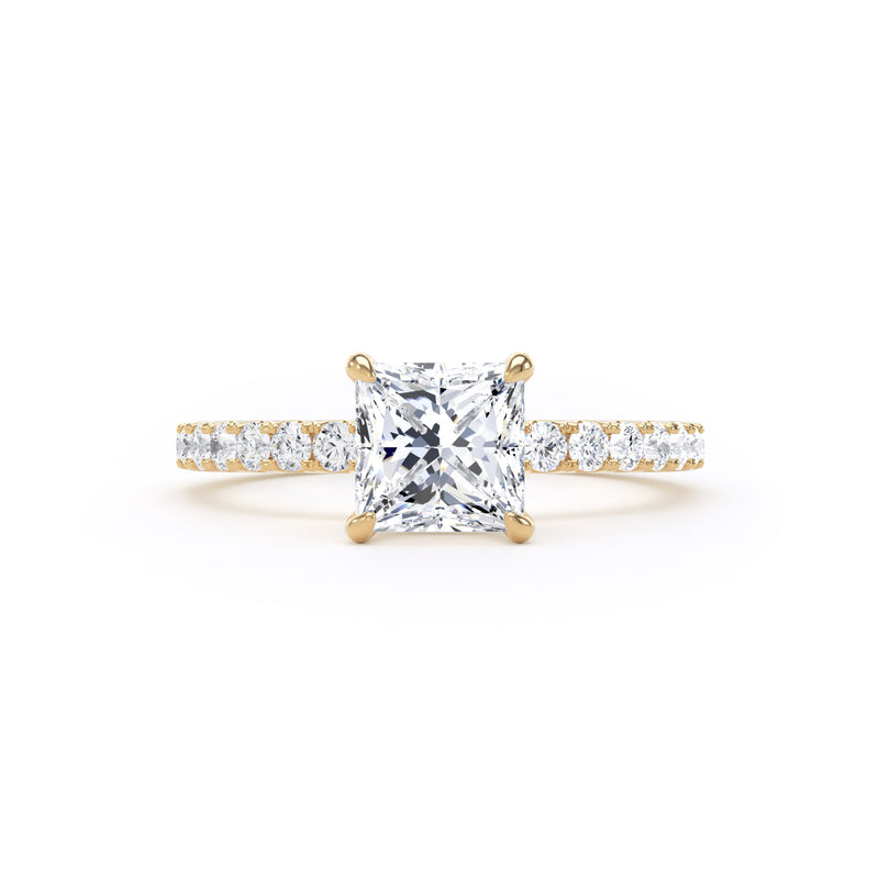 Gwen Princess Cut Engagement Ring in 9ct Yellow Gold