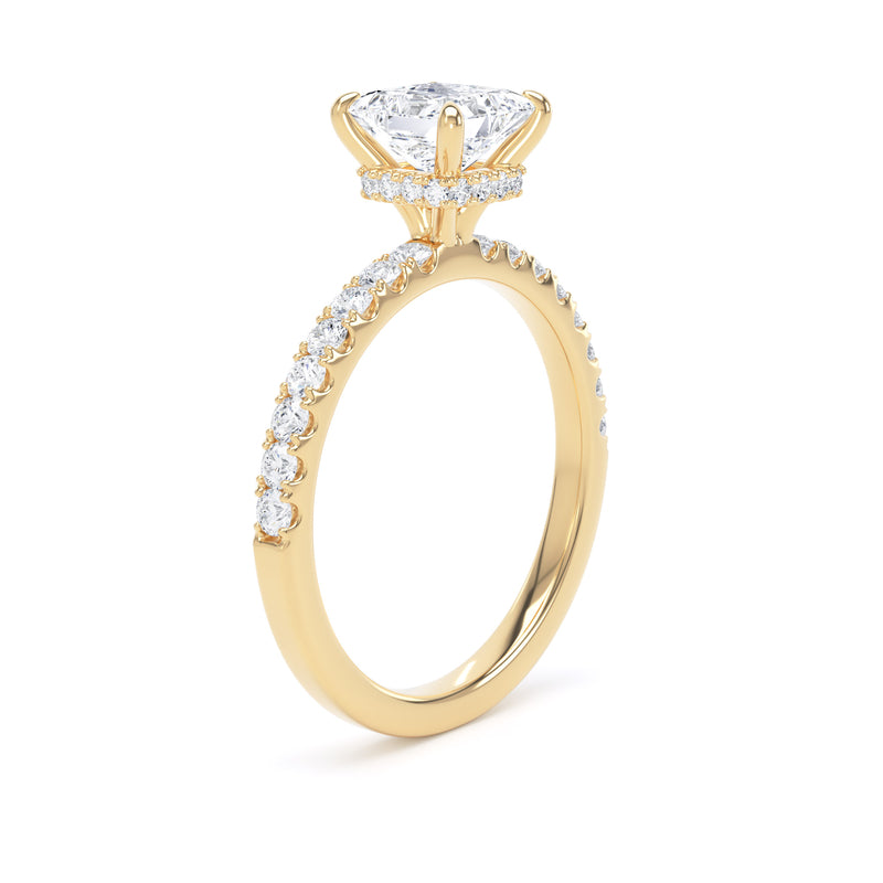 Gwen Princess Cut Engagement Ring in 18ct Yellow Gold