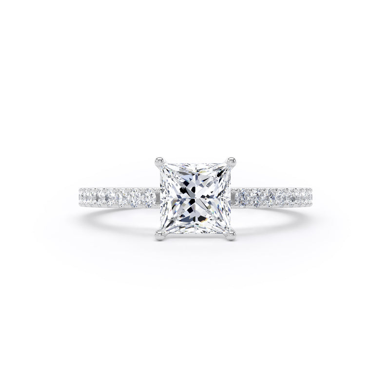 Grace Princess Cut Engagement Ring in 9ct White Gold