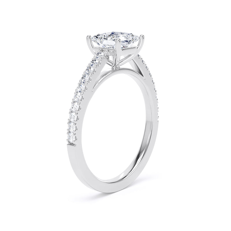 Grace Princess Cut Engagement Ring in 9ct White Gold