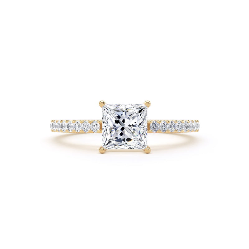 Grace Princess Cut Engagement Ring in 18ct Yellow Gold