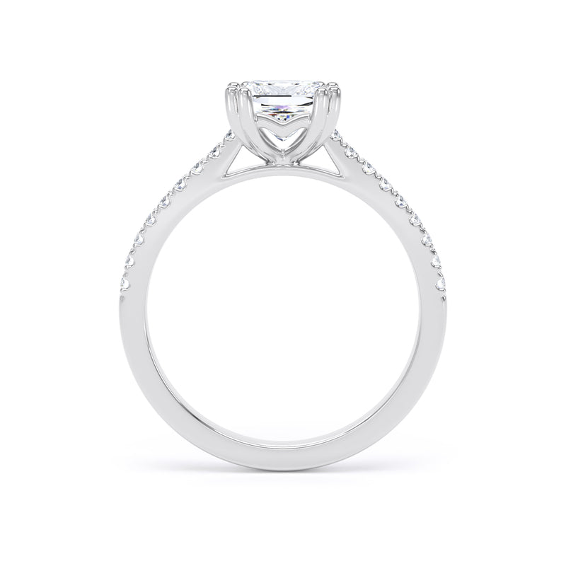 Gia Princess Cut Engagement Ring in Platinum 950