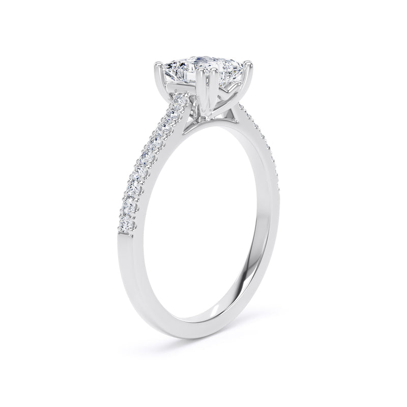 Gia Princess Cut Engagement Ring in Platinum 950
