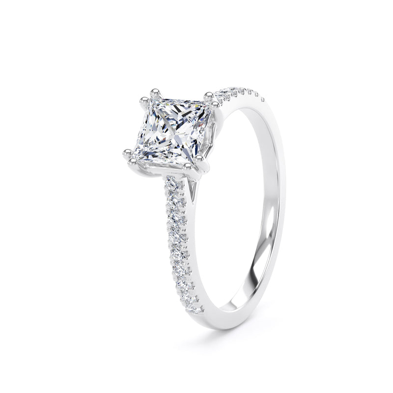 Gia Princess Cut Engagement Ring in Platinum 950