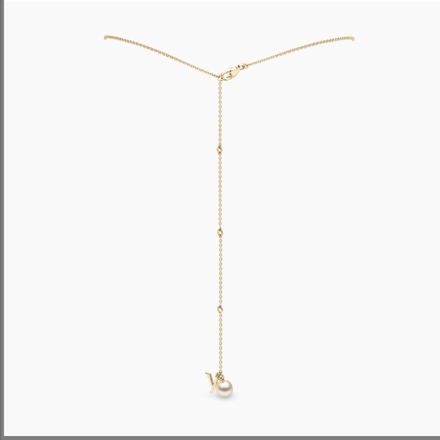 18K Yellow Gold Freshwater Pearl & Diamond Necklace