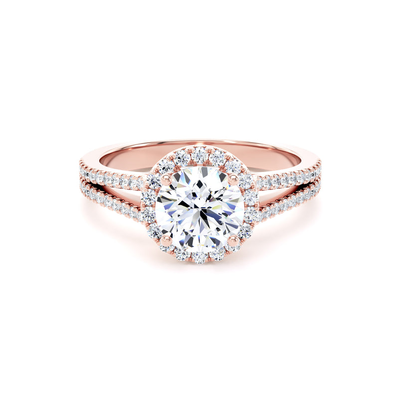 Gemma Round Cut Engagement Ring in 18ct Rose Gold