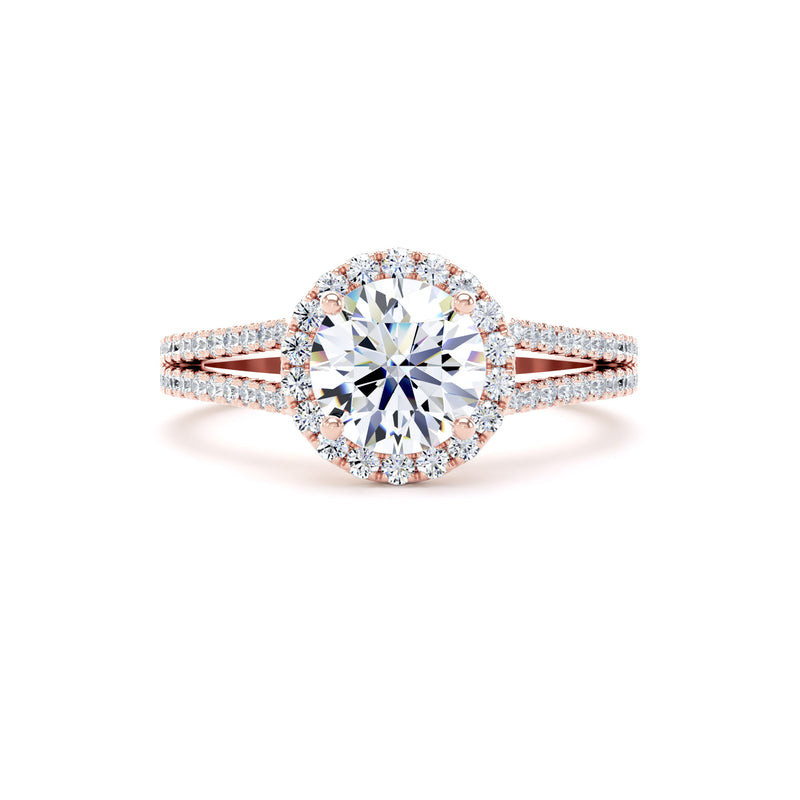 Gemma Round Cut Engagement Ring in 18ct Rose Gold