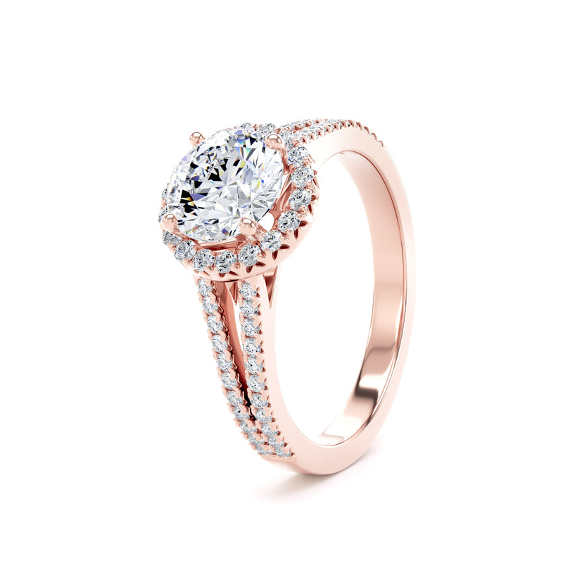 Gemma Round Cut Engagement Ring in 18ct Rose Gold