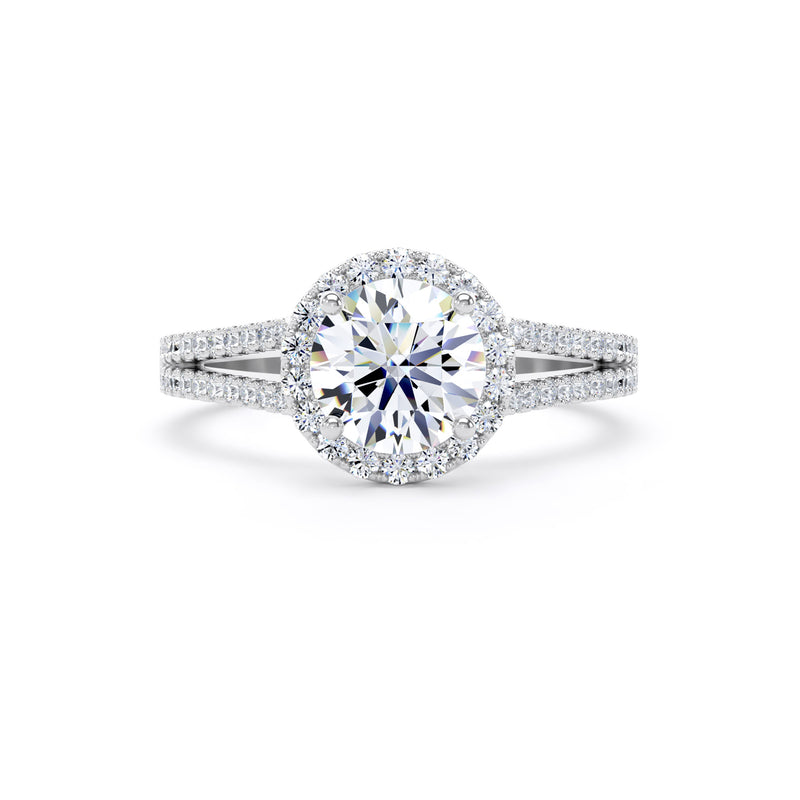 Gemma Round Cut Engagement Ring in Platinum 950