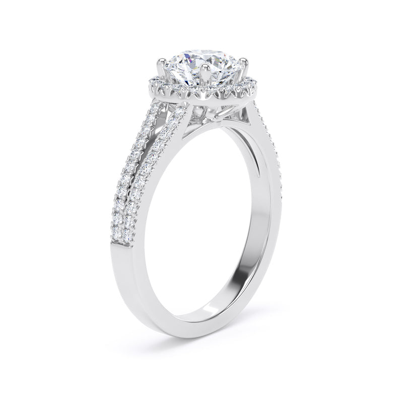 Gemma Round Cut Engagement Ring in Platinum 950