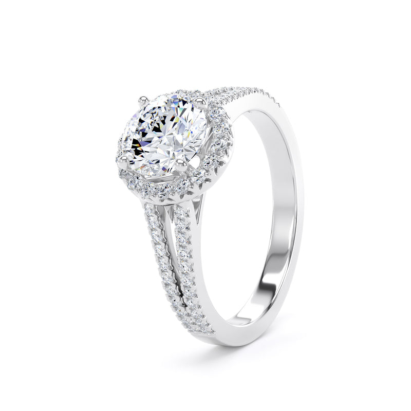 Gemma Round Cut Engagement Ring in Platinum 950