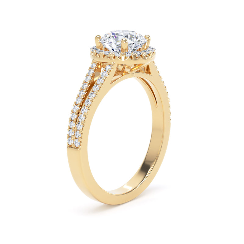 Gemma Round Cut Engagement Ring in 9ct Yellow Gold