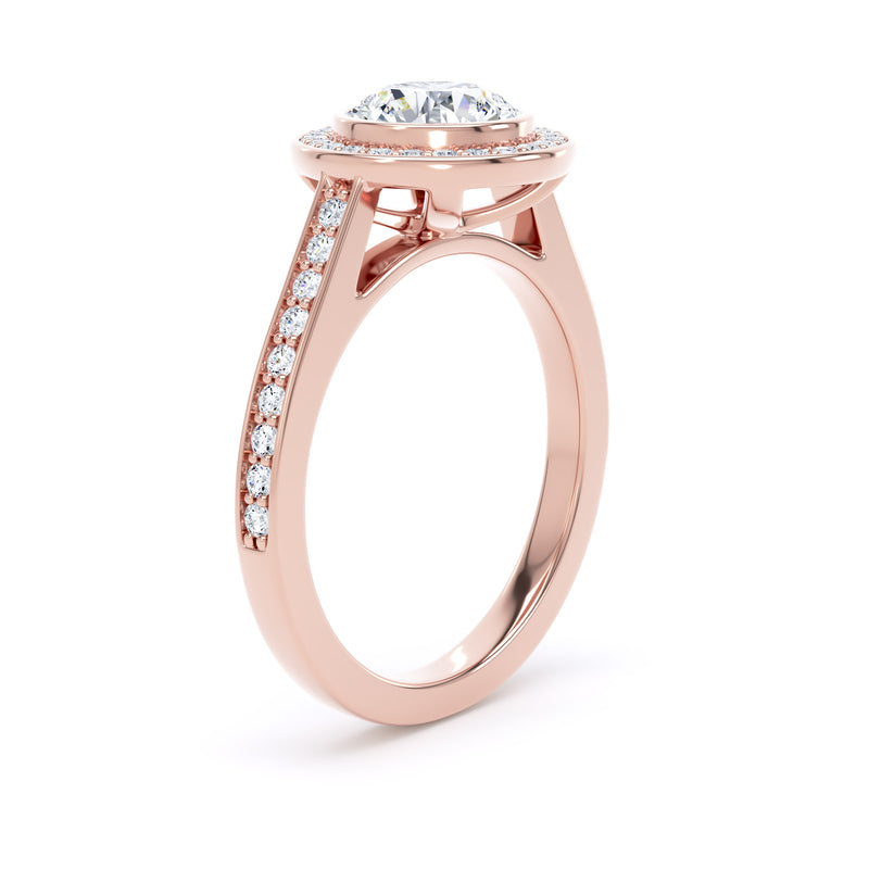 Gail Round Cut Engagement Ring in 9ct Rose Gold