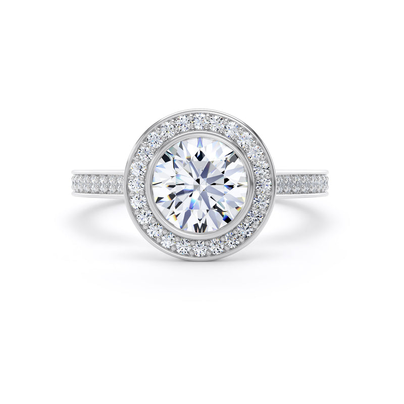 Gail Round Cut Engagement Ring in Platinum 950