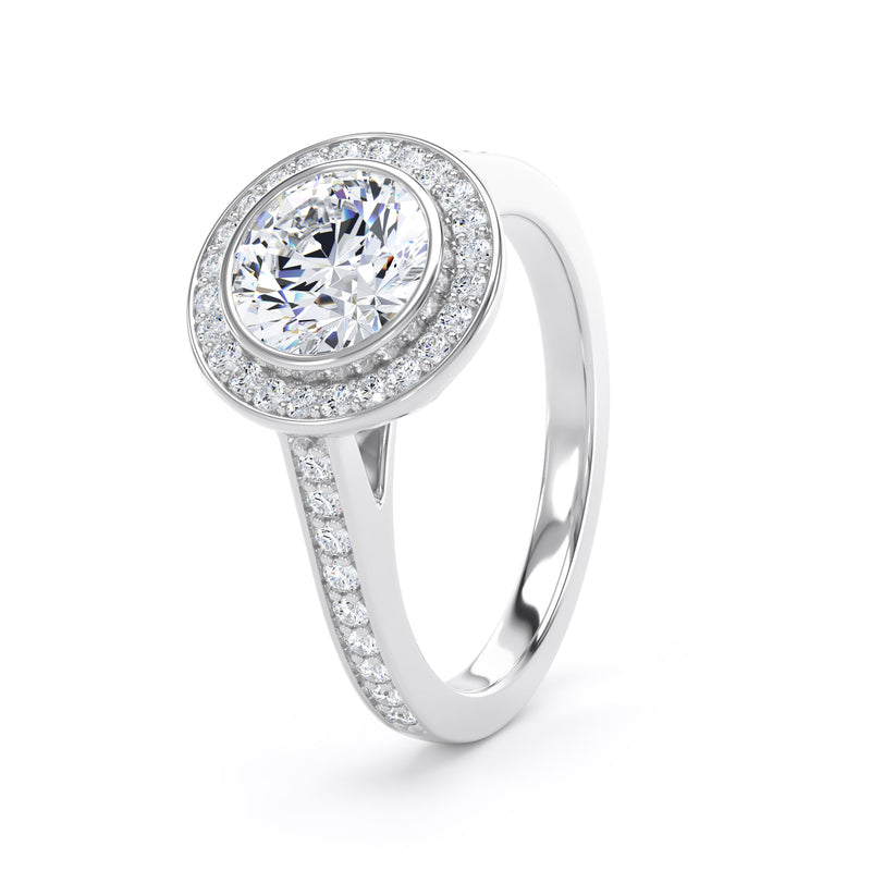 Gail Round Cut Engagement Ring in 9ct White Gold