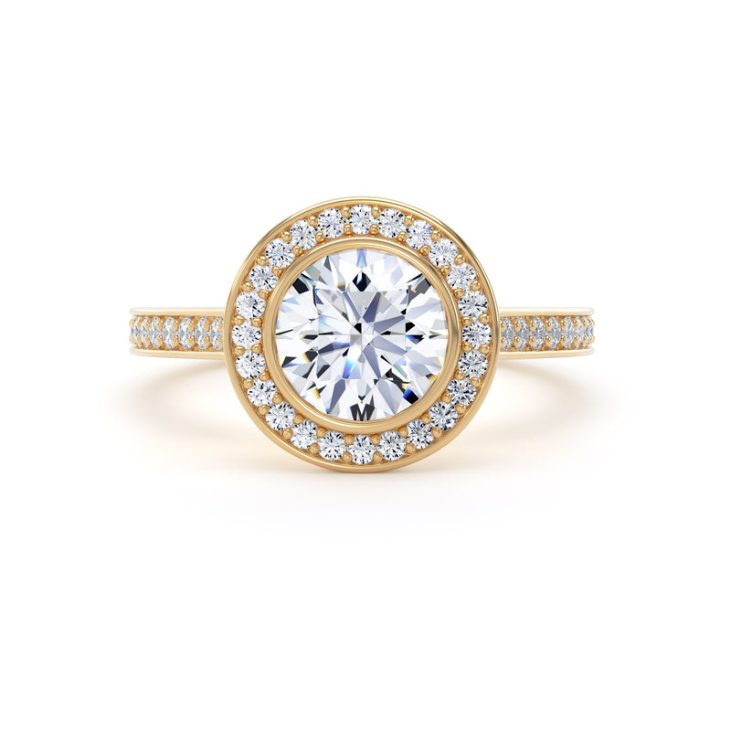 Gail Round Cut Engagement Ring in 9ct Yellow Gold