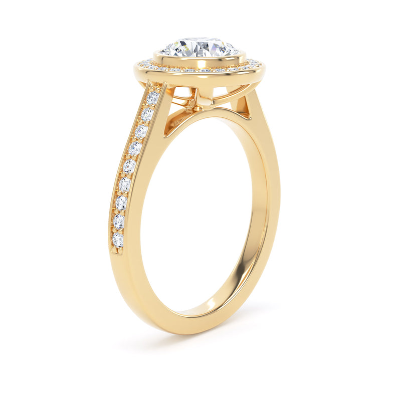 Gail Round Cut Engagement Ring in 9ct Yellow Gold