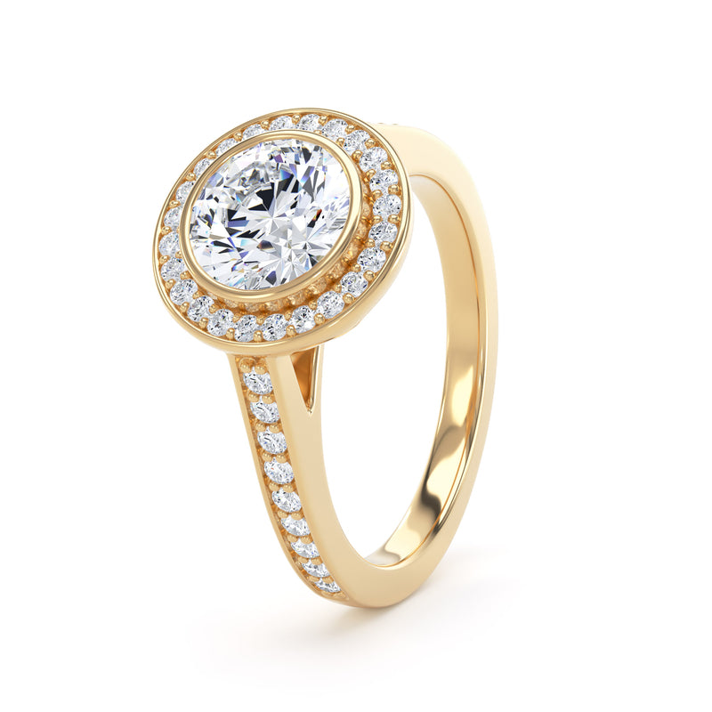 Gail Round Cut Engagement Ring in 9ct Yellow Gold