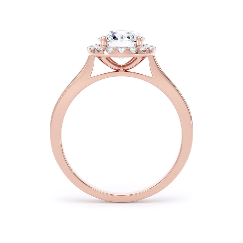 Flora Round Cut Engagement Ring in 18ct Rose Gold
