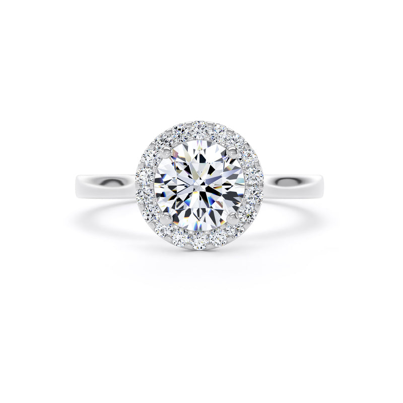 Flora Round Cut Engagement Ring in Platinum 950